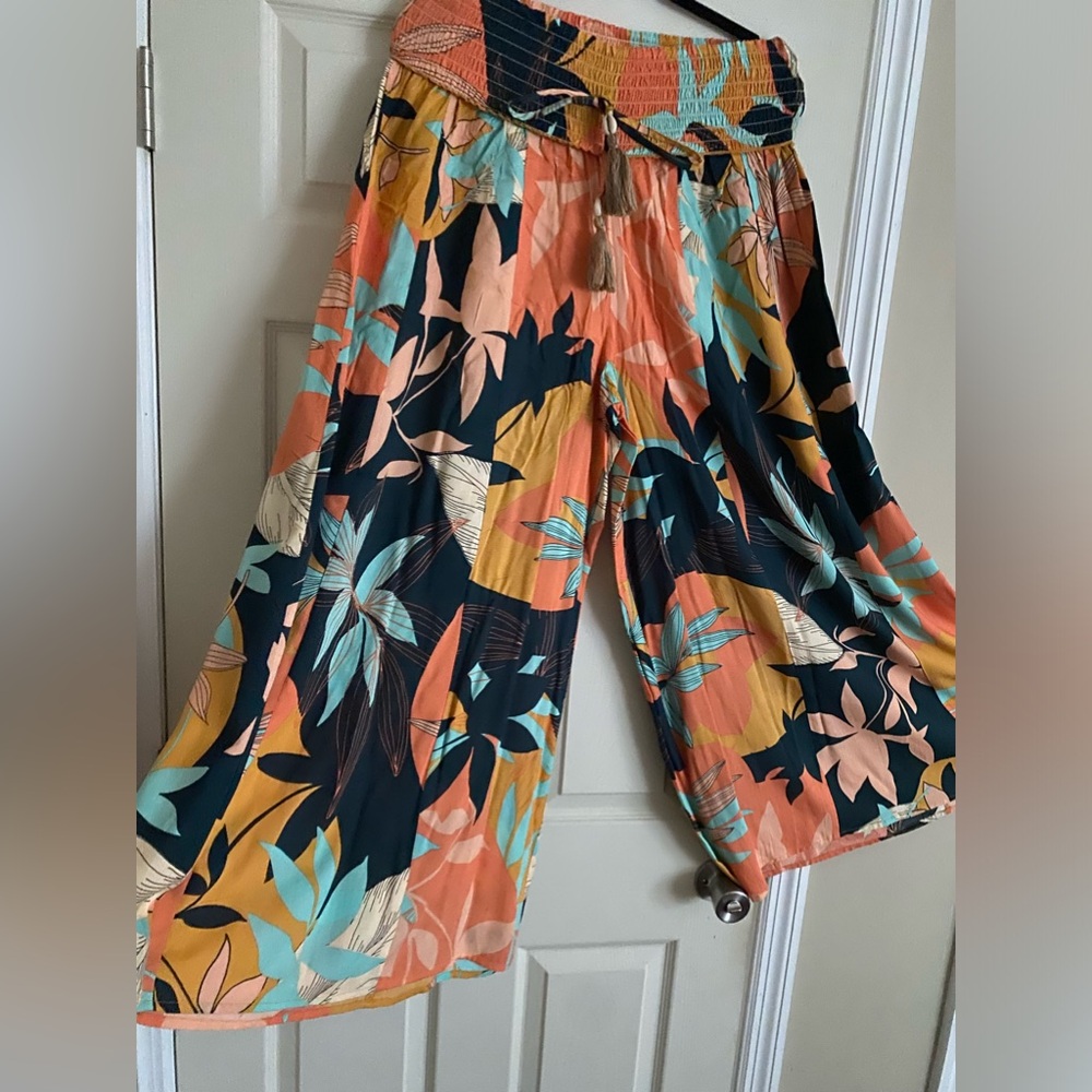 Wide leg cotton summer pants